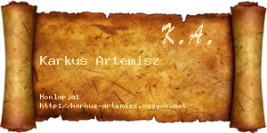Karkus Artemisz névjegykártya